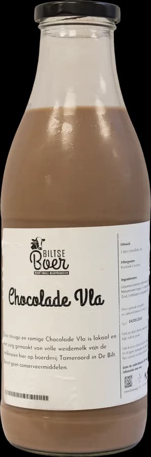 Glazen fles chocoladevla